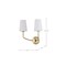 Nuvo Cordello 2-Light Sconce Vintage Brass Etched White Opal Glass 60/7882 - alternate 2